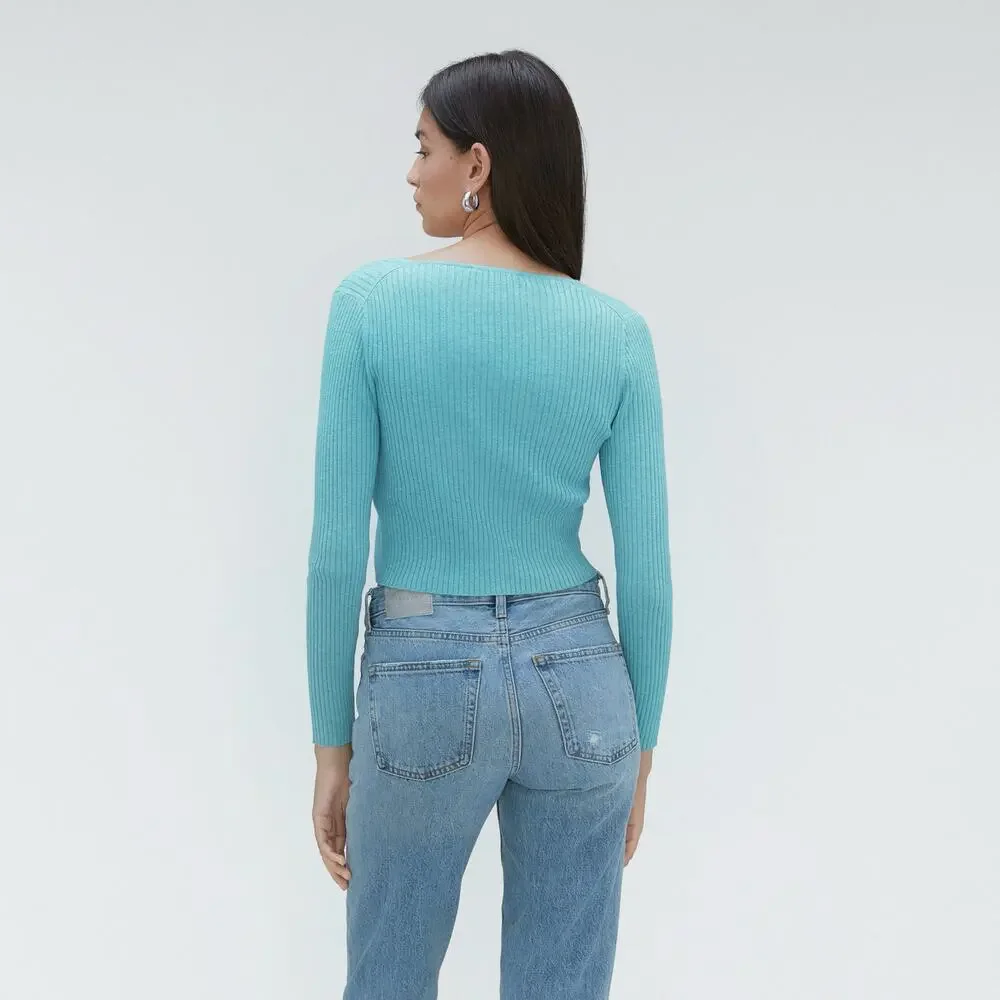 Everlane The Cotton-merino Front-tie‎ Top